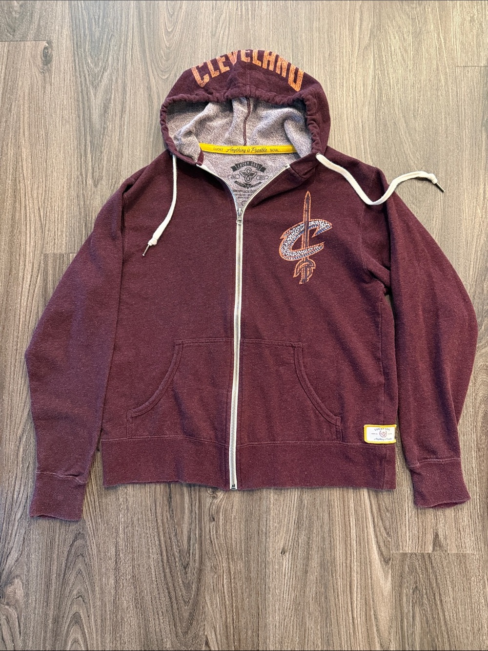 Cleveland Cavaliers Maroon Zip-Up Hoodie Sweater